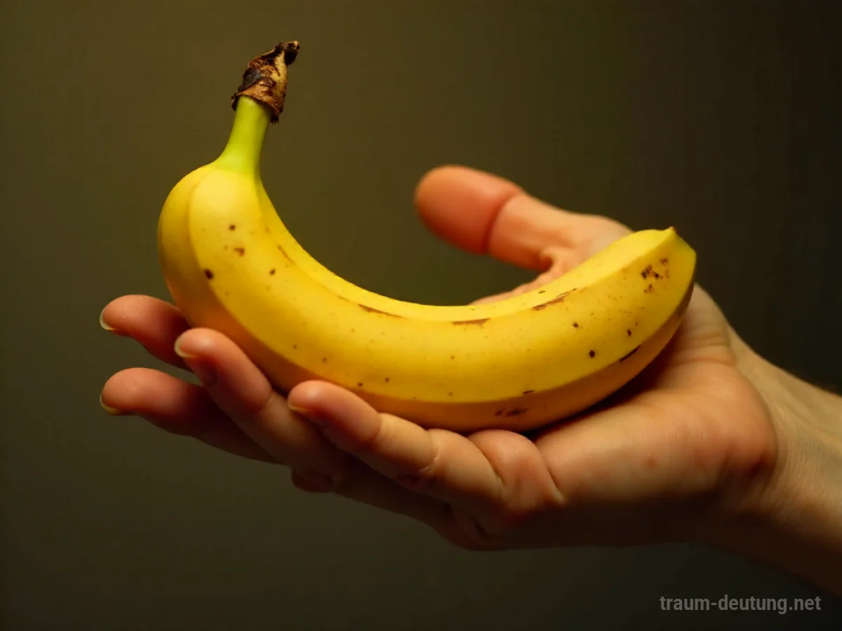 Eine Hand hält eine reife Banane.