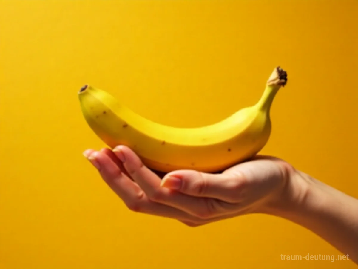 Eine Hand reicht eine gelbe Banane an eine andere Hand.