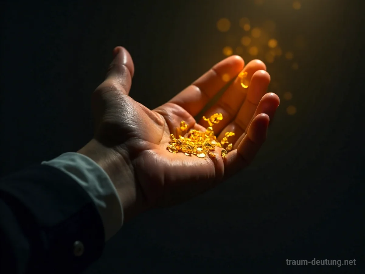 Hand verliert goldene Belohnung im Dunkeln