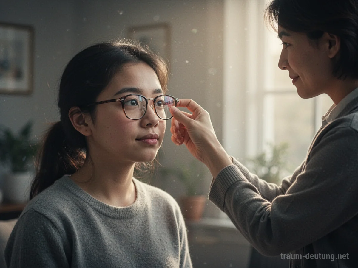 Eine Person erhält eine neue Brille, die ihr hilft, die Welt klarer zu sehen.