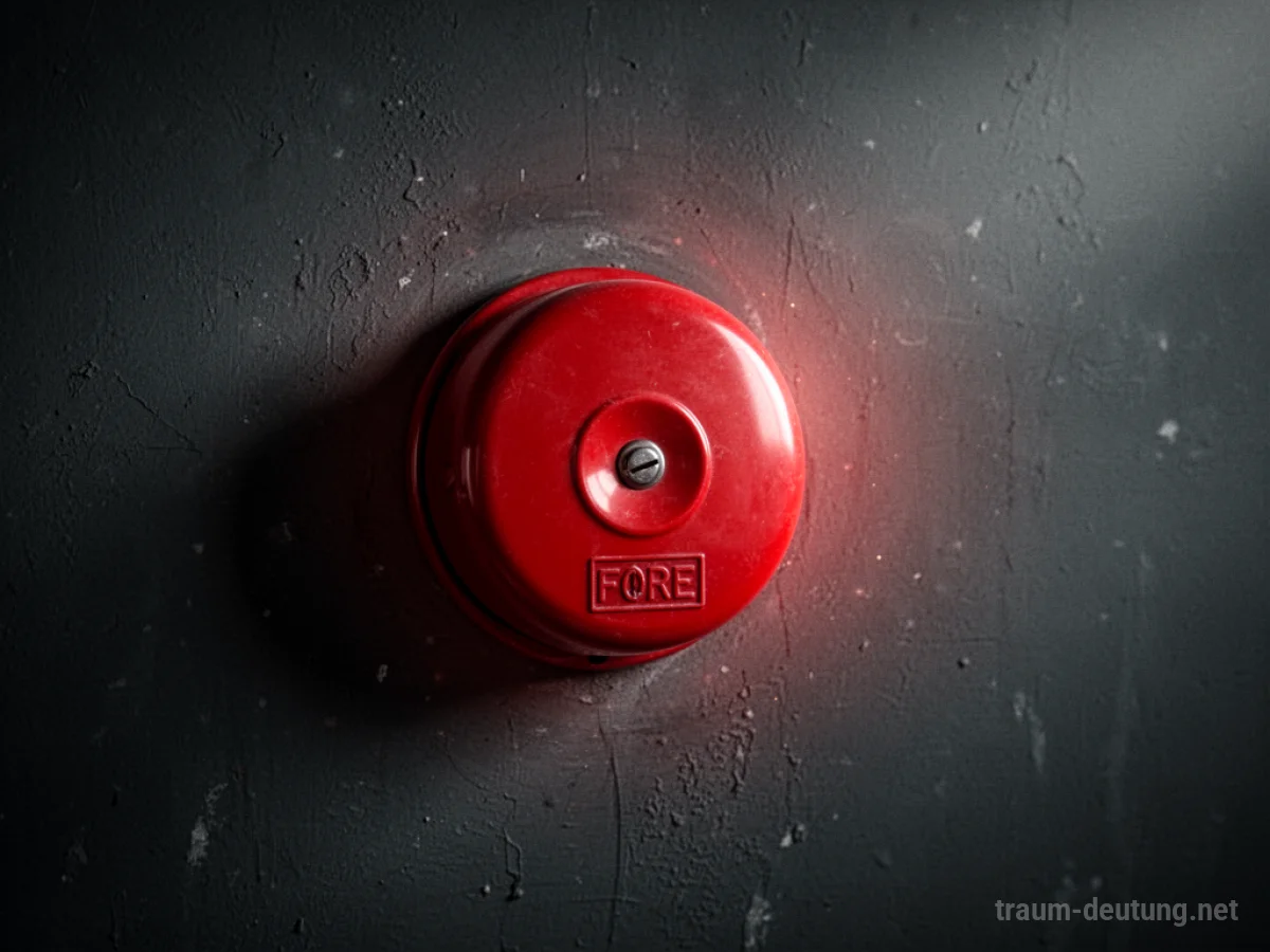 Roter Feueralarm an einer Wand im Dunkeln