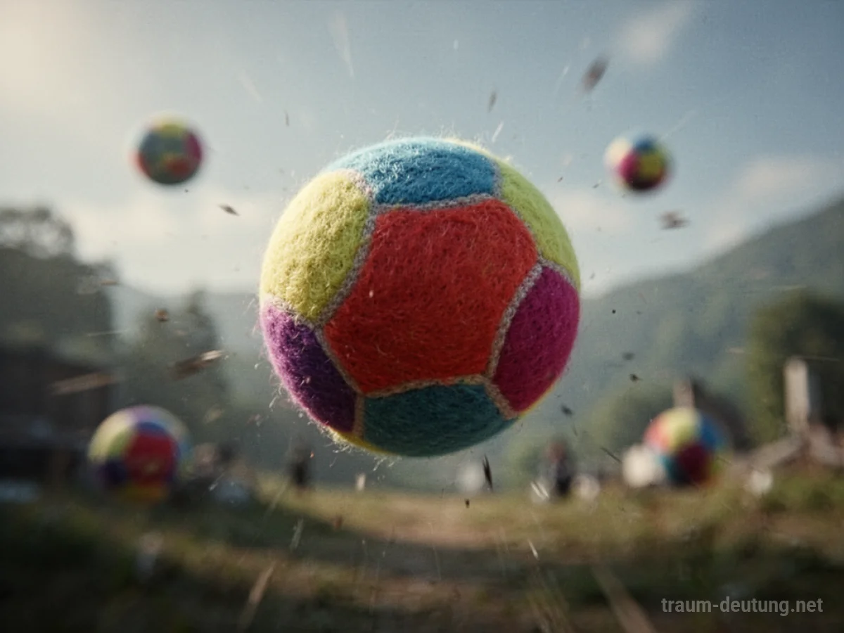 Ein bunter Ball fliegt auf den Betrachter zu, symbolisch für ein unerwartetes Ereignis.