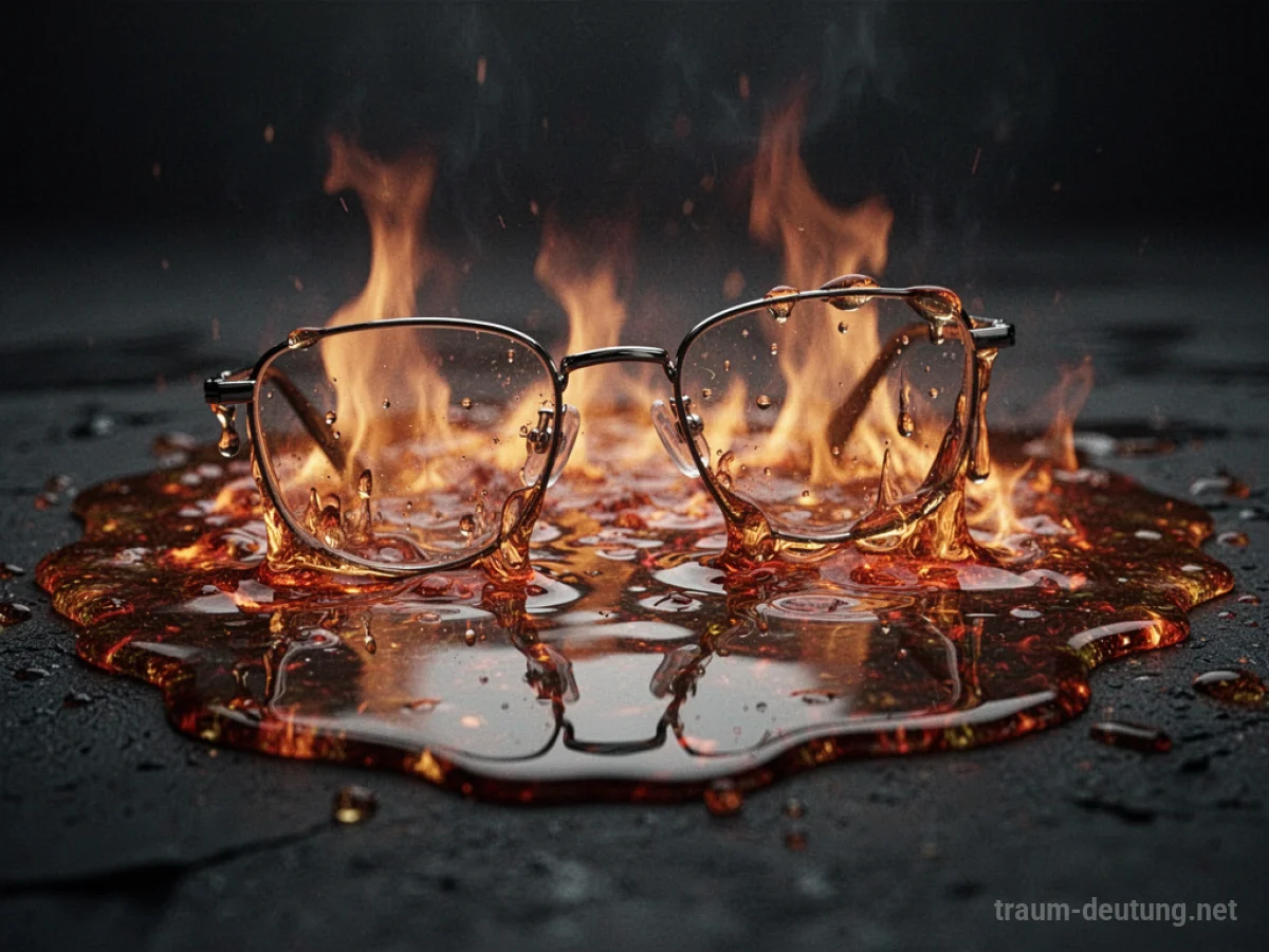 Schmelzende Brille in einem Feuersee