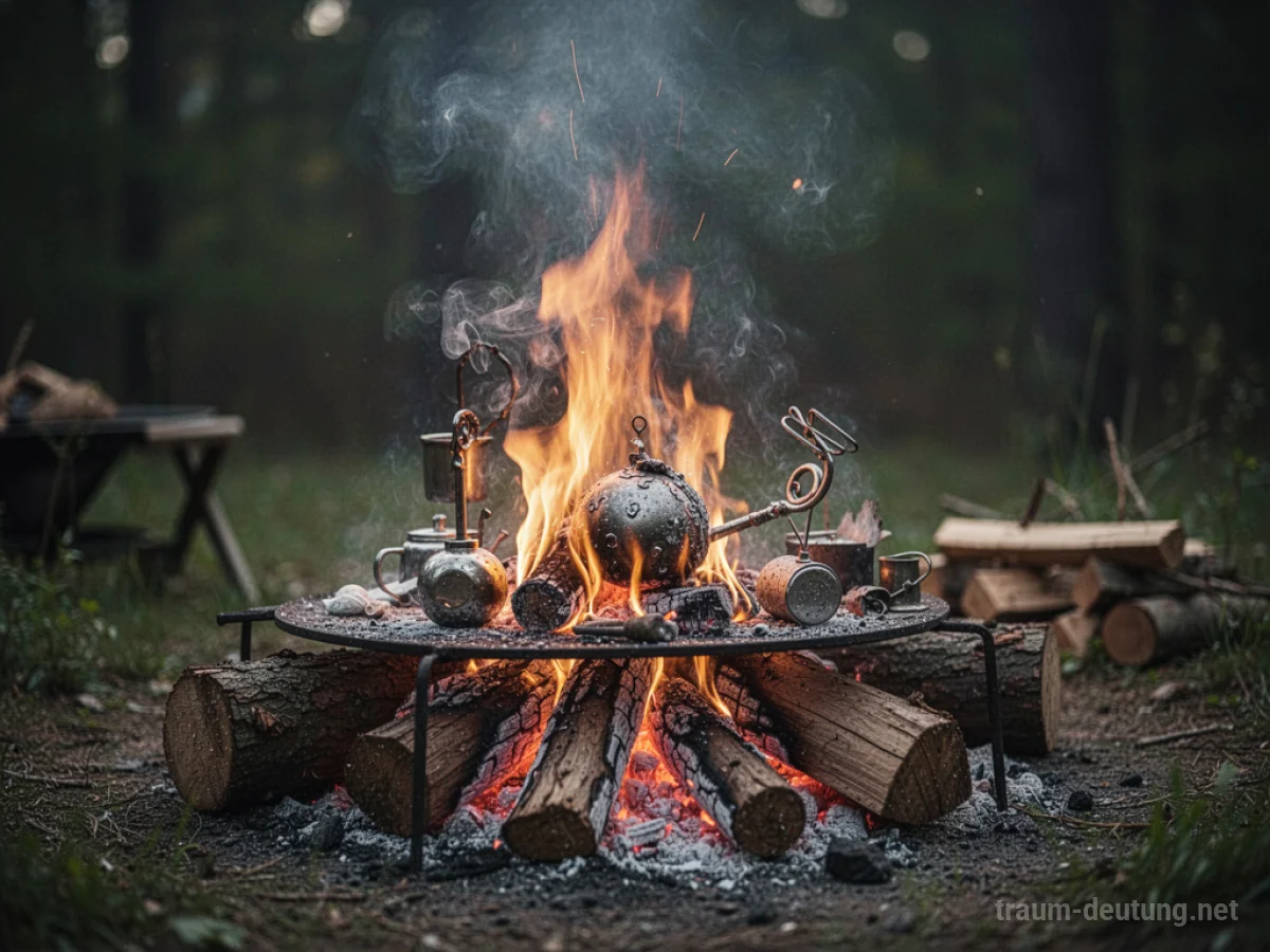 Feuer, das alltägliche Gegenstände umwandelt und transformiert.