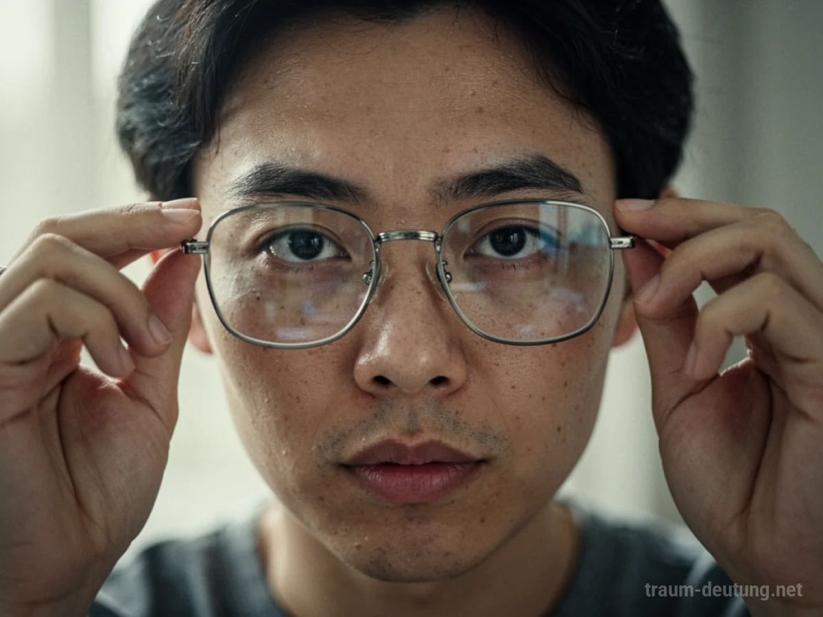Eine Person trägt eine Brille und blickt dadurch. Die Sicht ist klar.