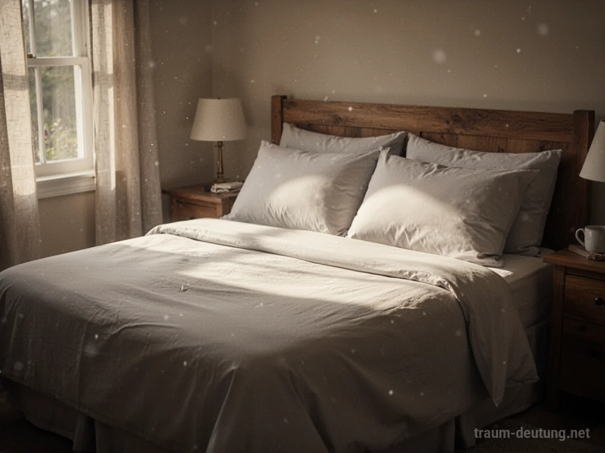 Gemachtes Bett in einem hellen Raum, symbolisiert Ruhe und Fürsorge.