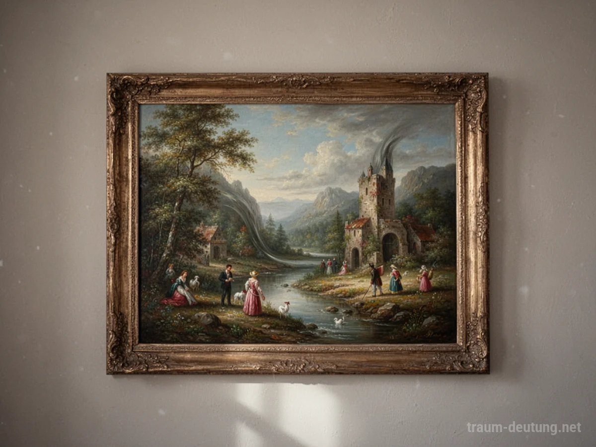 Gemälde, dessen Bild sich auf einer Wand verändert