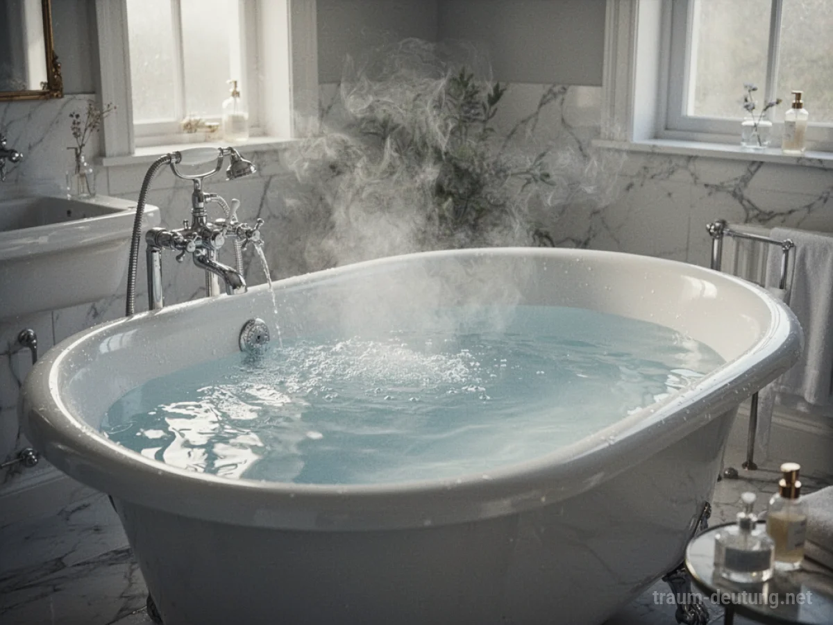 Klares Badewasser in einer Badewanne