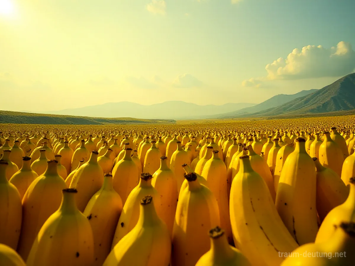 Eine weite Landschaft, bedeckt mit unzähligen reifen Bananen.