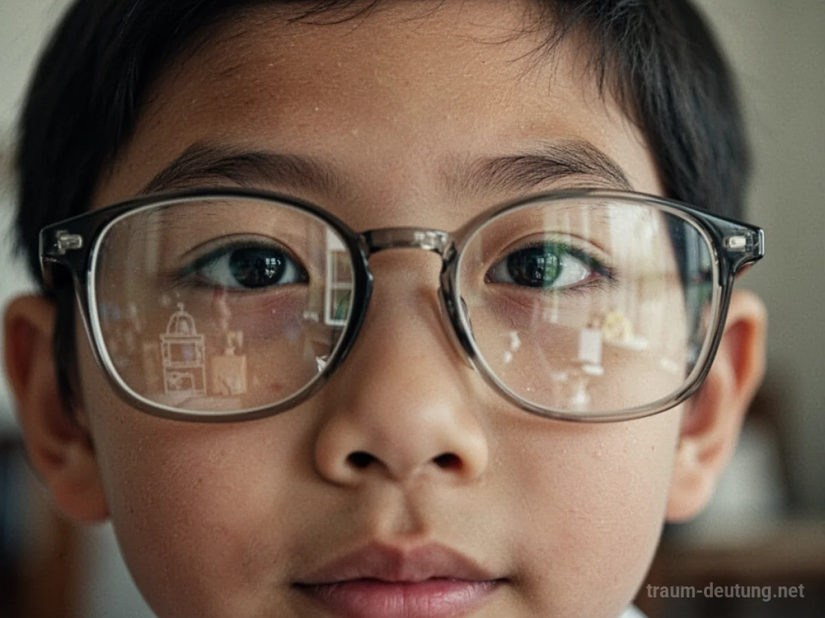Eine Person trägt eine Brille, durch die die Sicht unscharf ist.