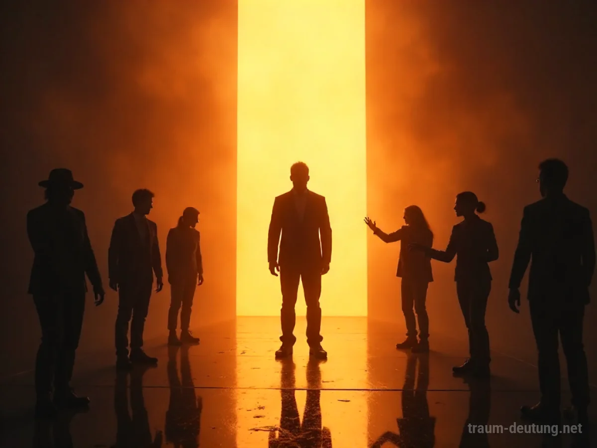 Silhouette von Menschen, die nach einer Person im Licht greifen.