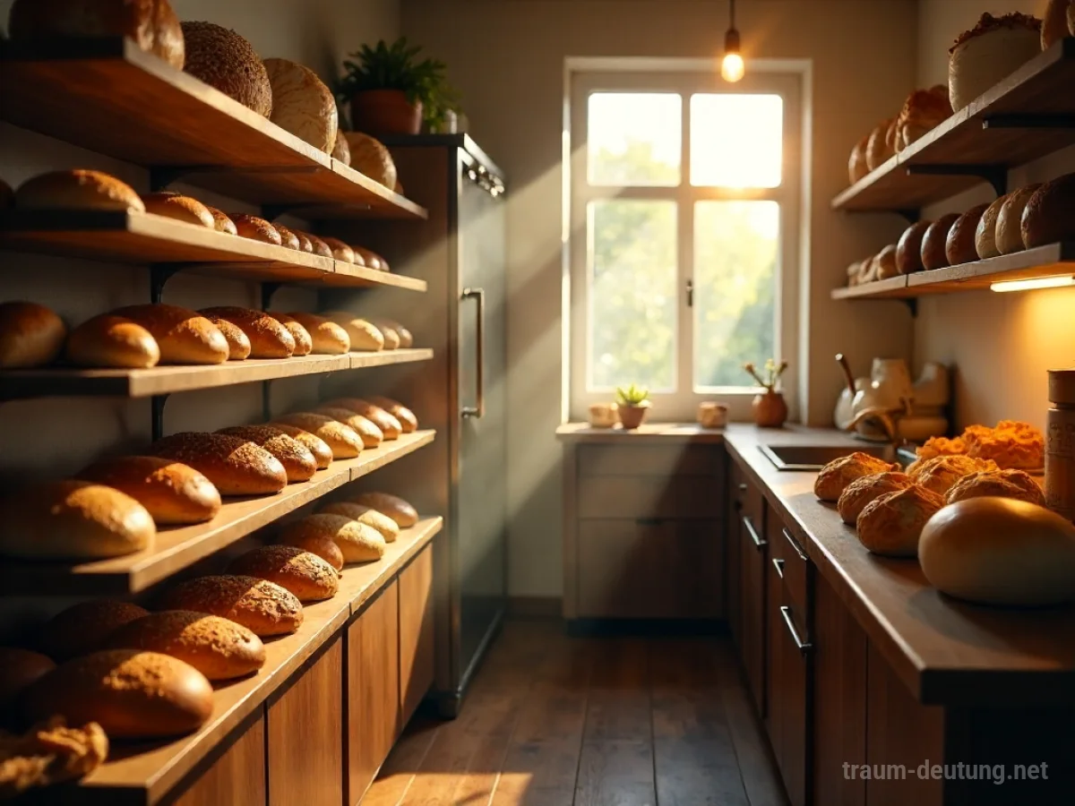 Warme Backstube mit Brot und Gebäck