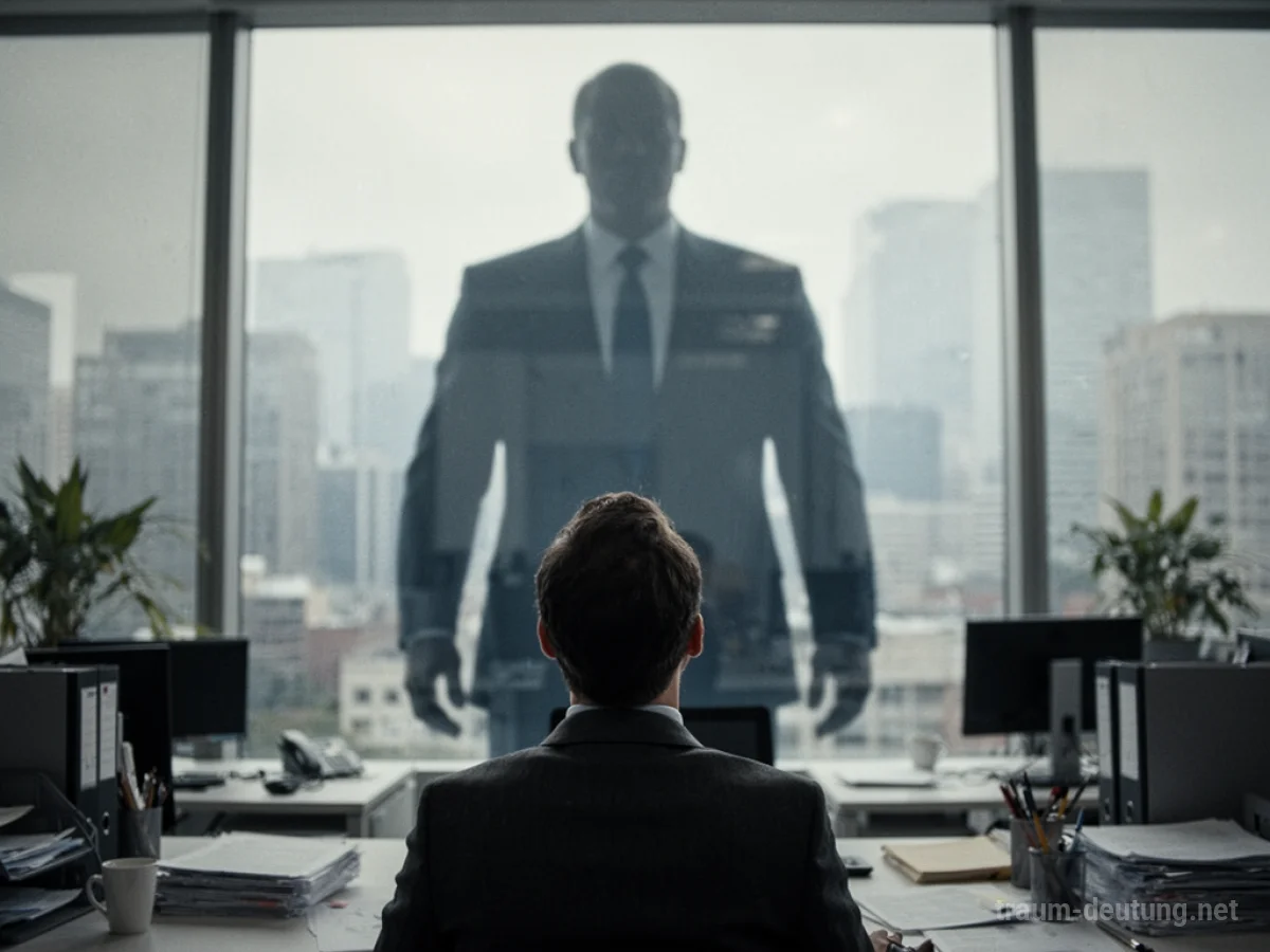 Silhouette eines Chefs über einer Person im Büro