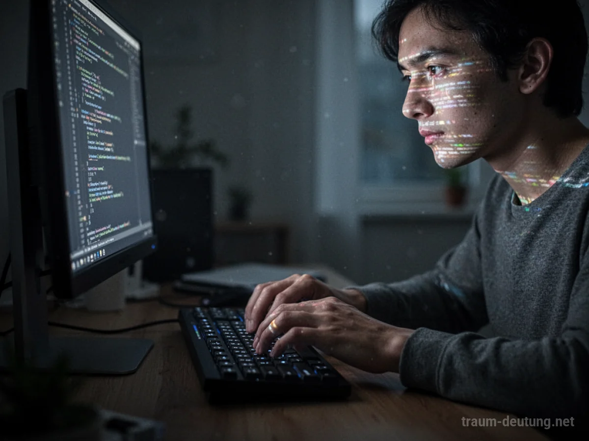 Hände tippen auf einer Computertastatur im Dunkeln