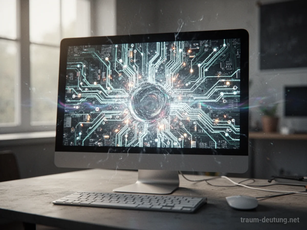 Stilisierte Darstellung eines Computers mit überlasteten Schaltkreisen und aufbauendem Druck.