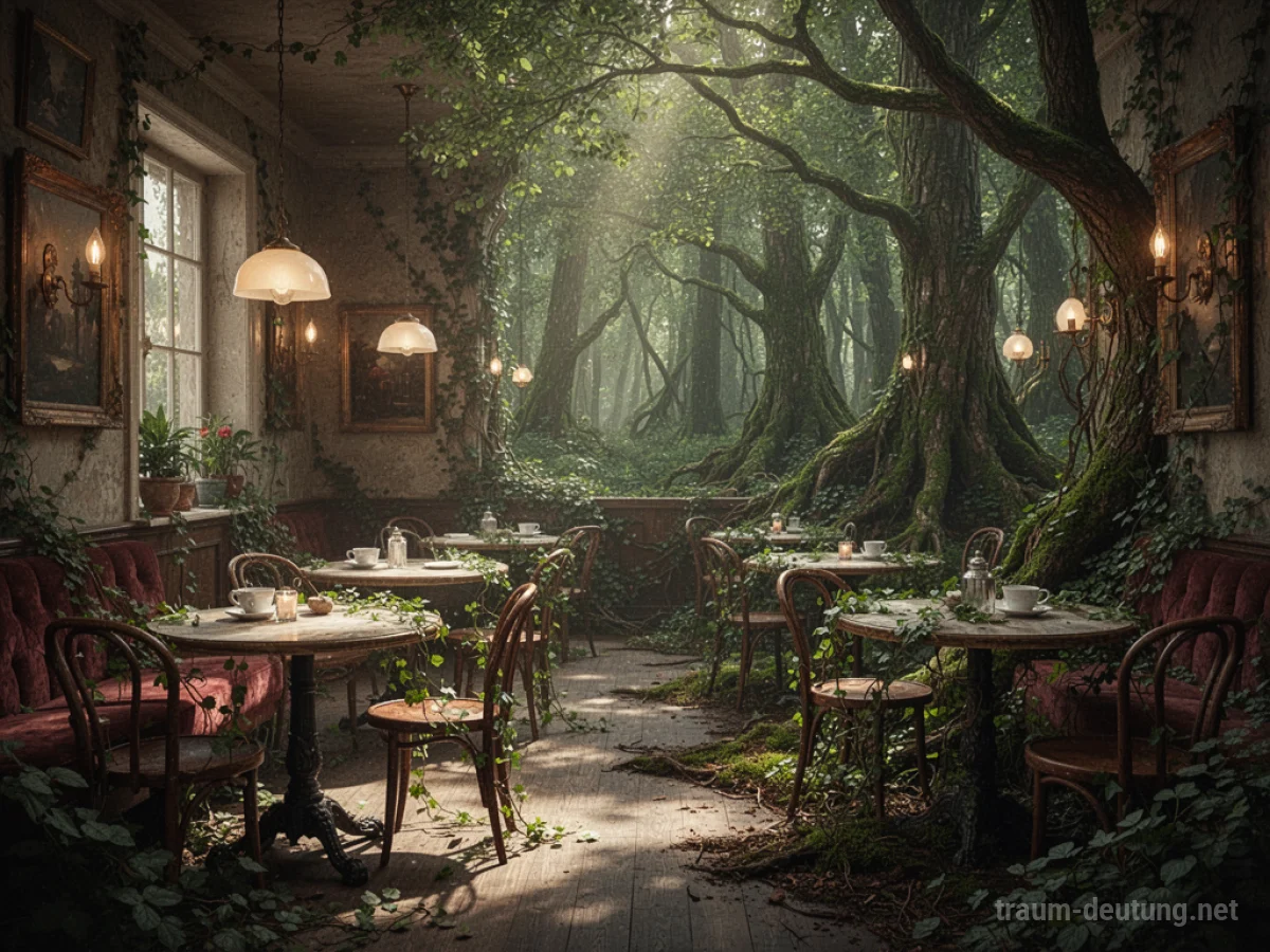 Ein gemütliches Café verwandelt sich in einen dichten Wald.