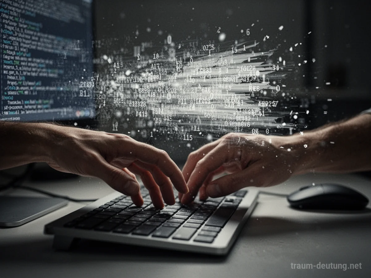 Hand löscht digitale Daten auf einem Computerbildschirm