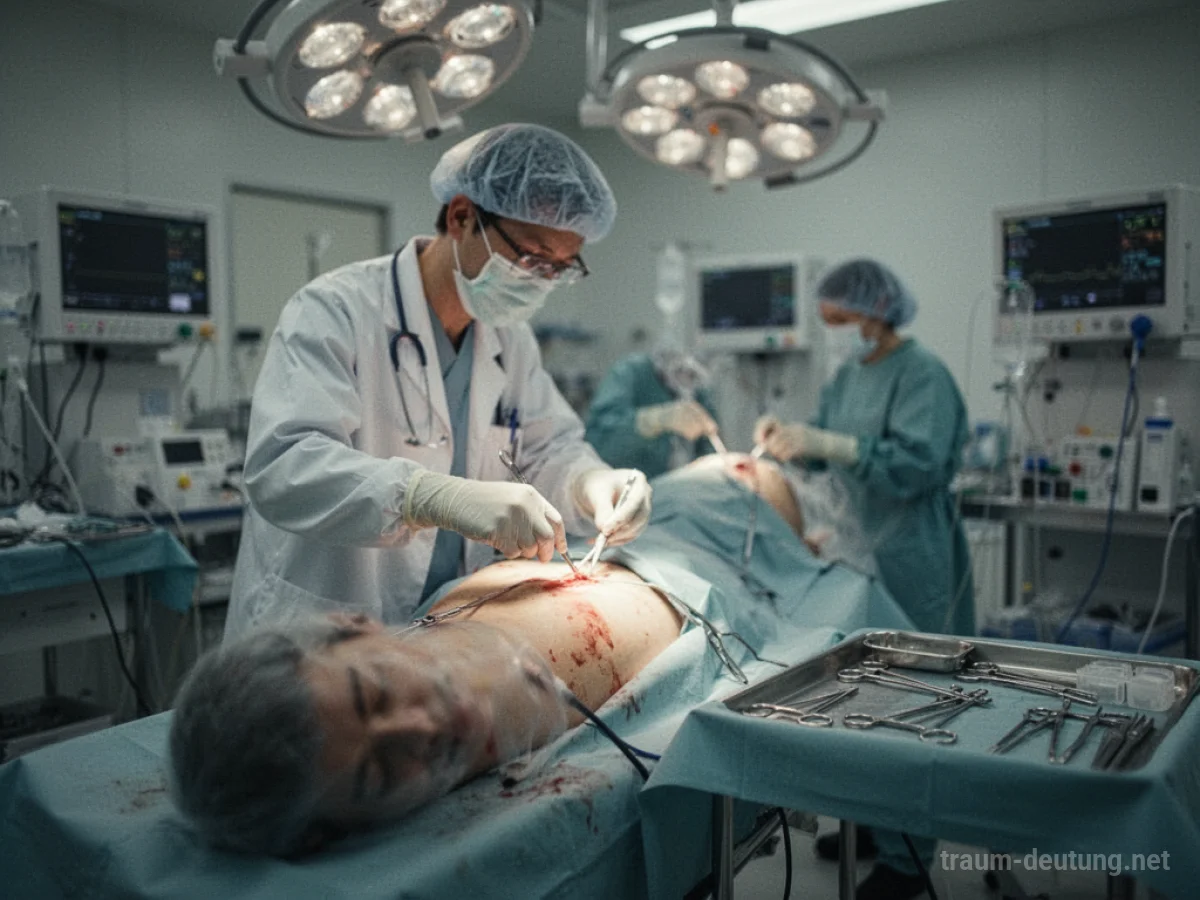 Chirurg in einem OP-Saal bei einer Operation an einem Partner.
