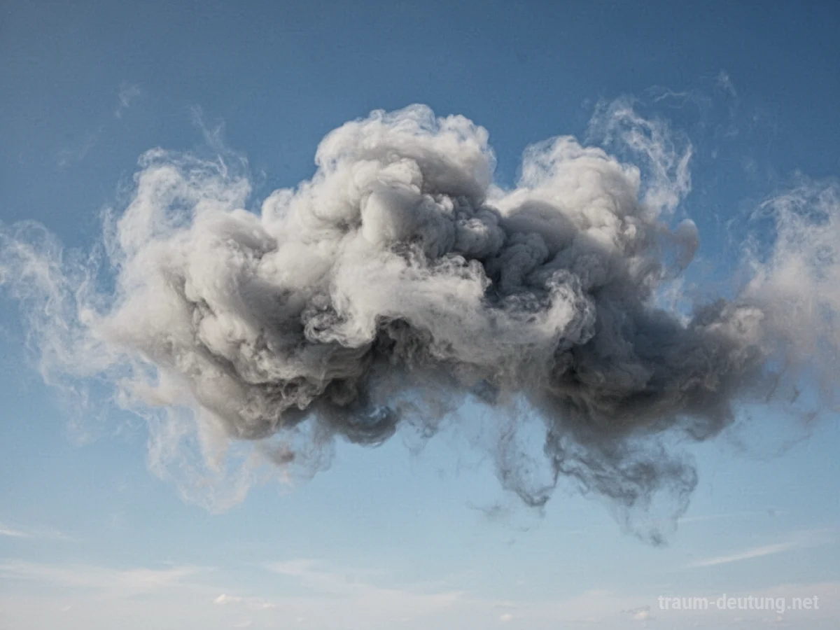 Dampfwolke am blauen Himmel