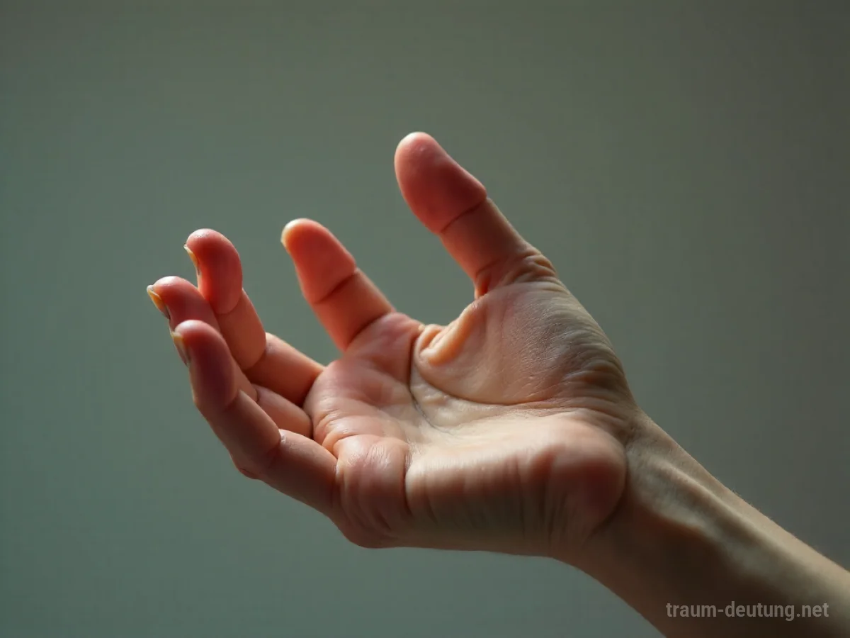 Hand mit sich verwandelndem Daumen