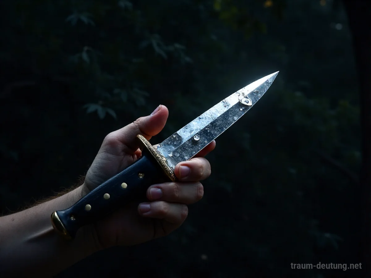 Ein scharf geschliffener Diamant wird wie eine Waffe gehalten.