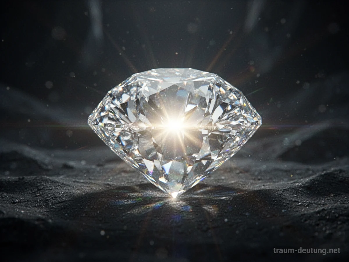 Ein stark leuchtender Diamant vor dunklem Hintergrund.