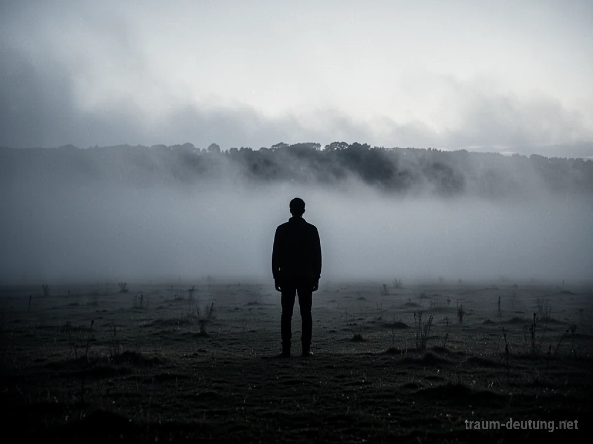 Silhouetten einer Person im schnellen Nebel