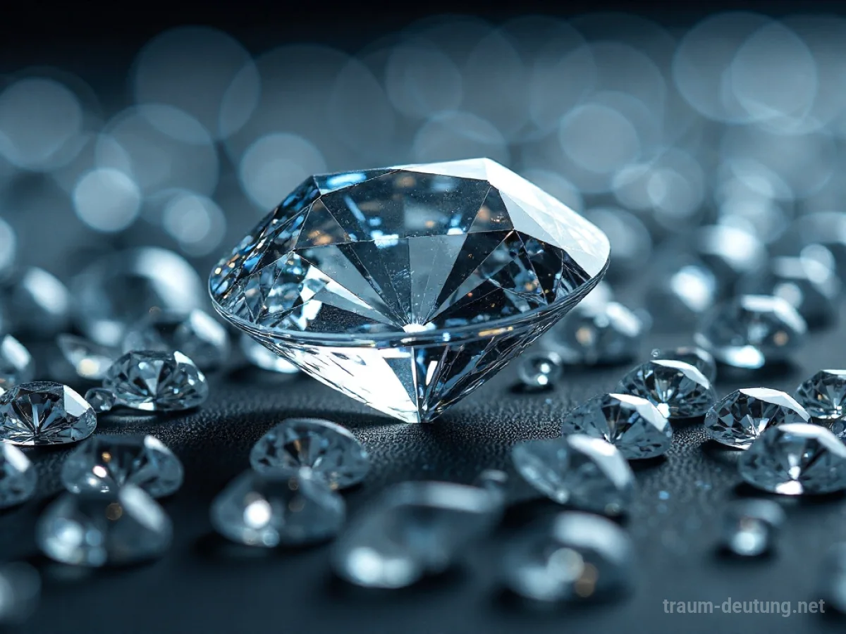 Ein glanzloser Imitationsdiamant liegt zwischen echten, funkelnden Diamanten.