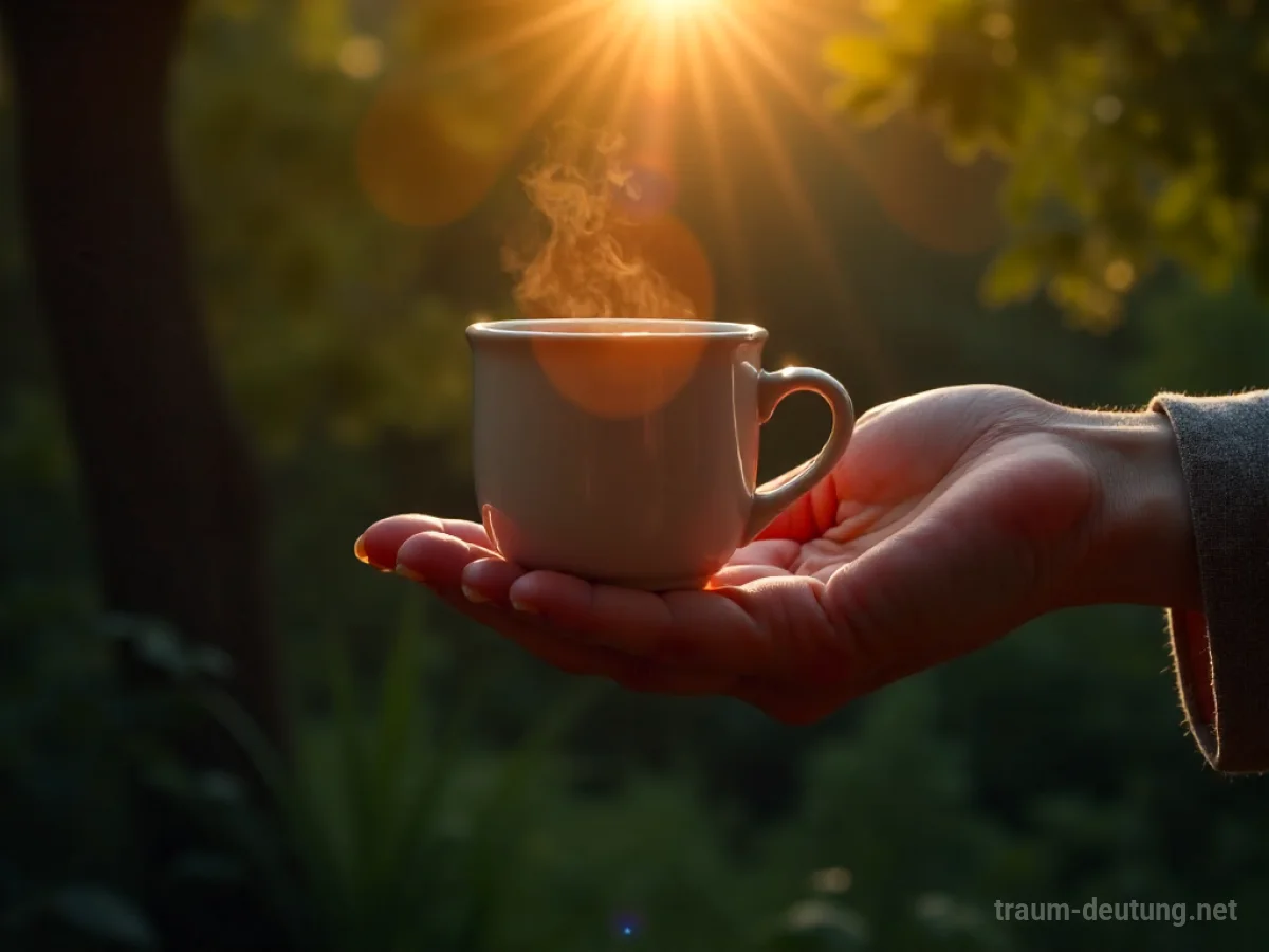 Eine Hand reicht einer anderen eine Tasse Wasser.