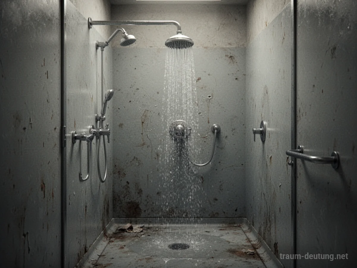 Leere Duschkabine ohne Wasserfluss