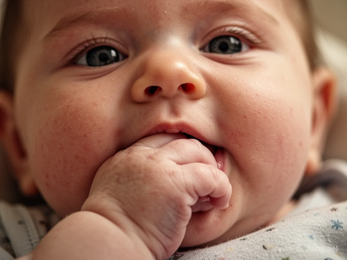 Babyhand, das Daumen lutscht