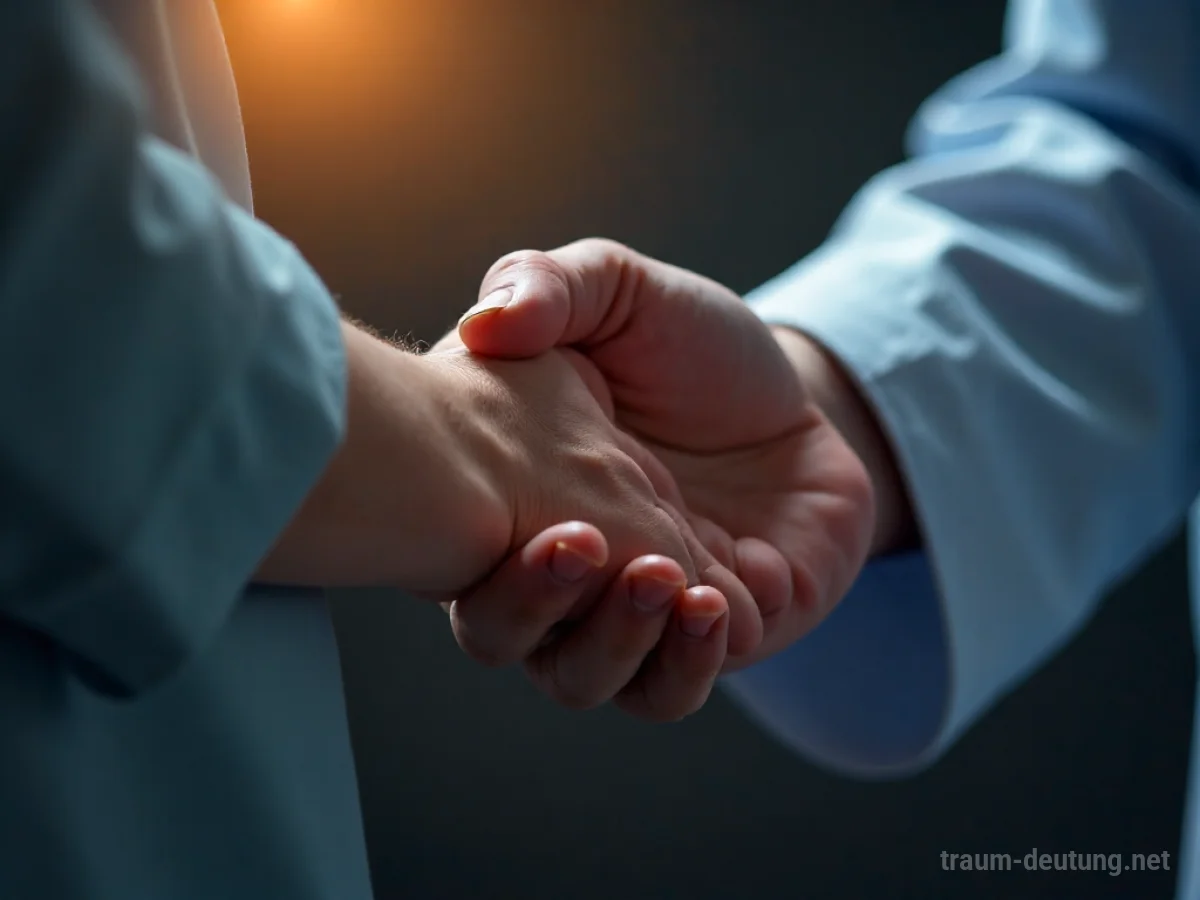 Arzt reicht einem Patienten die Hand, um Hoffnung zu spenden