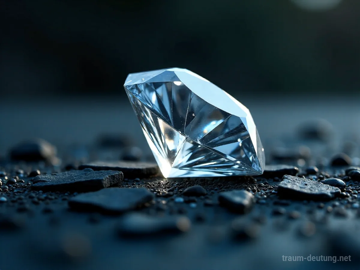 Zerbrochener Diamant auf dunklem Grund, Lichtreflexe auf den Splittern