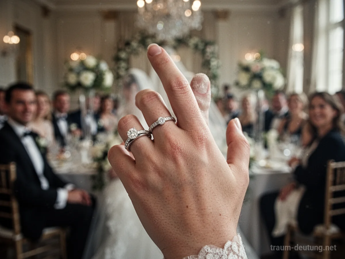 Hand mit Ehering am falschen Finger
