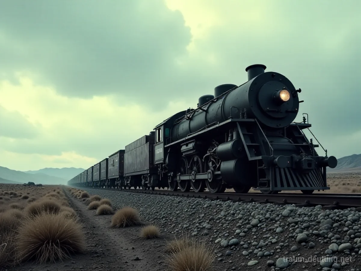 Eine entgleiste Eisenbahn in einer einsamen Landschaft