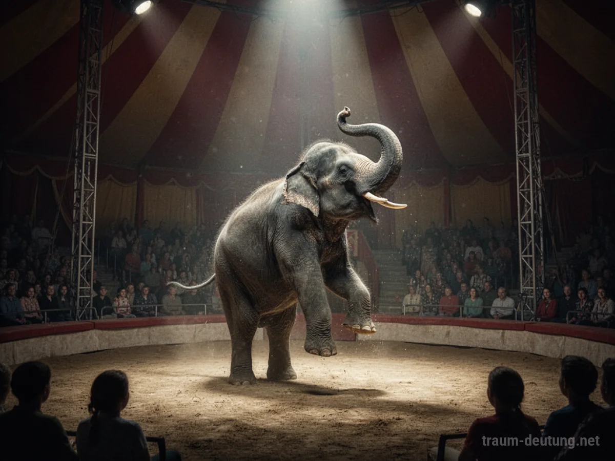 Elefant führt im Zirkus Kunststücke auf