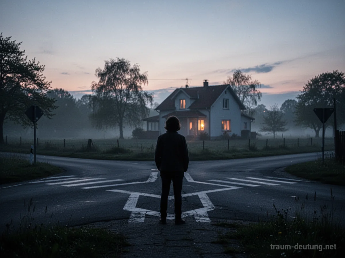 Eine Person sucht nach ihren Eltern in einer Dämmerungslandschaft.