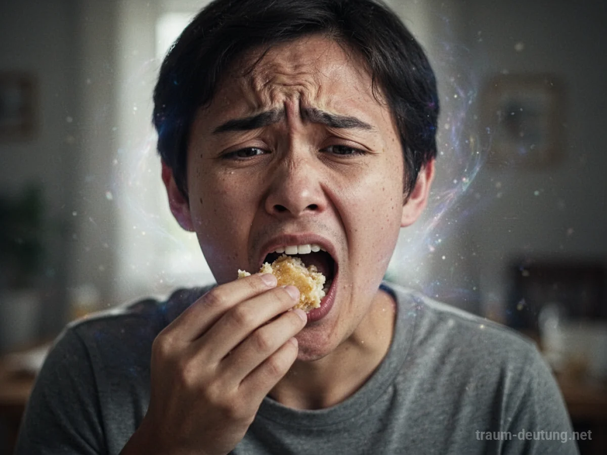Person kann Essen im Traum nicht schlucken