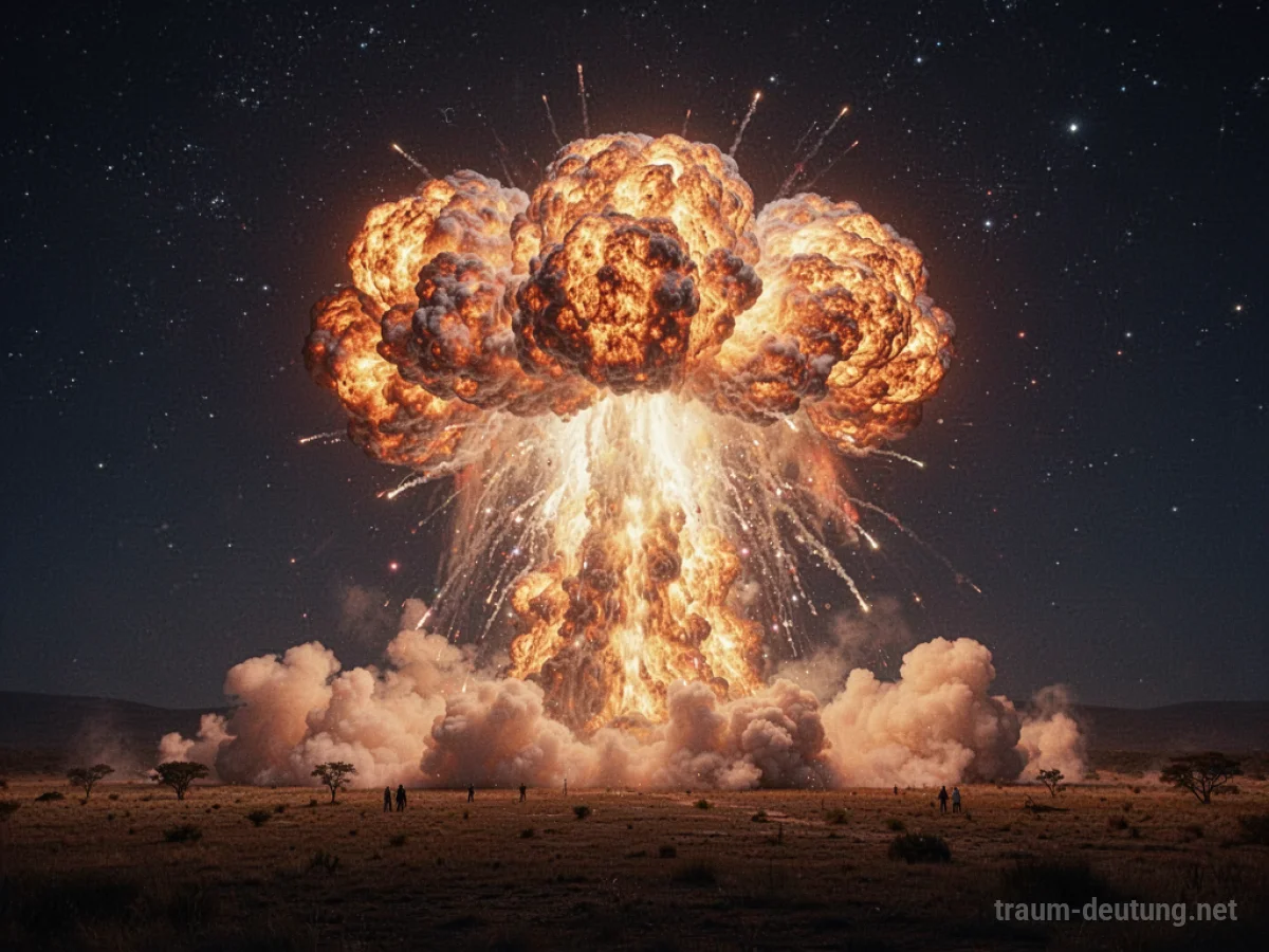 Explosion am Nachthimmel mit Sternen