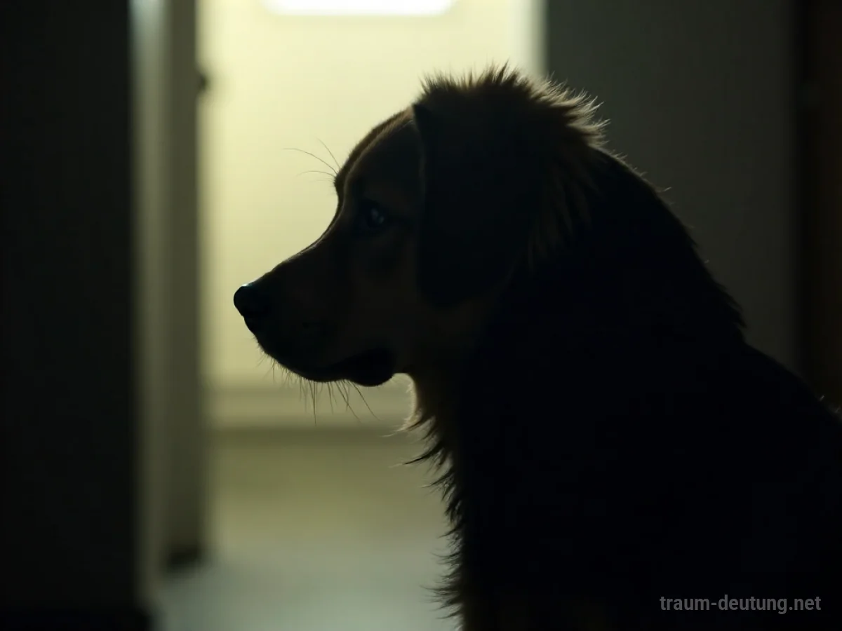 Silhouette eines Hundes, der sich erbricht