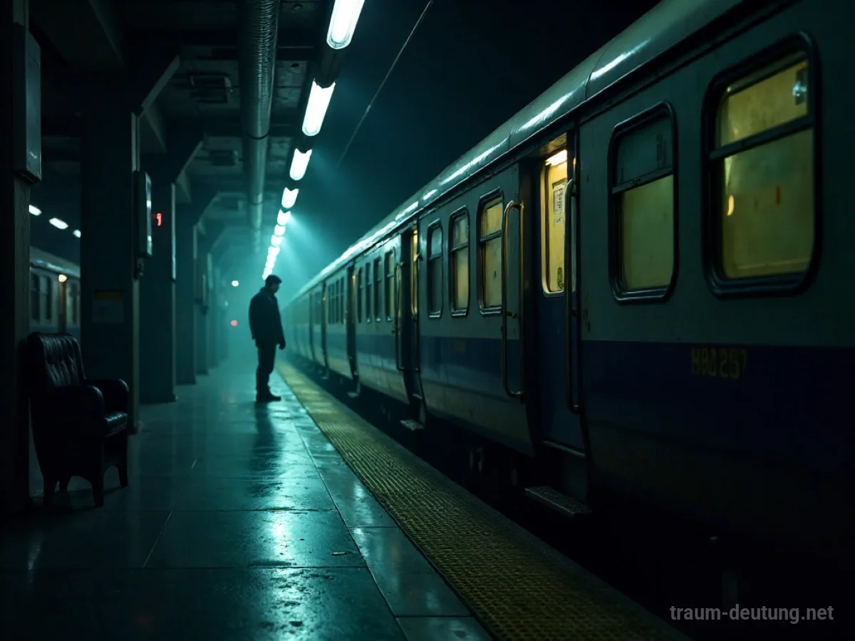 Eine offene Tür eines Eisenbahnwaggons auf einem Bahnsteig.