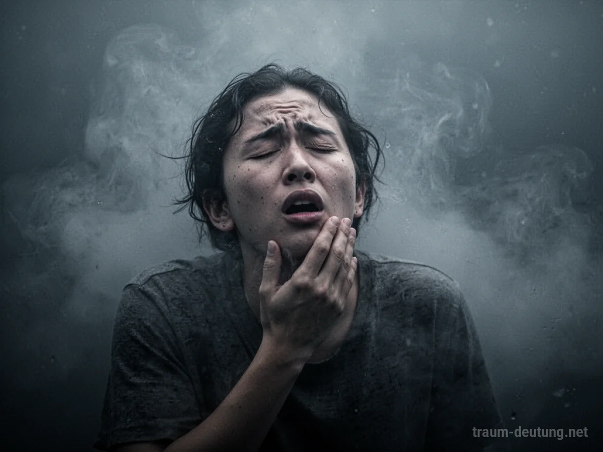 Symbolische Darstellung von Ertrinken ohne Wasser durch dichten Nebel