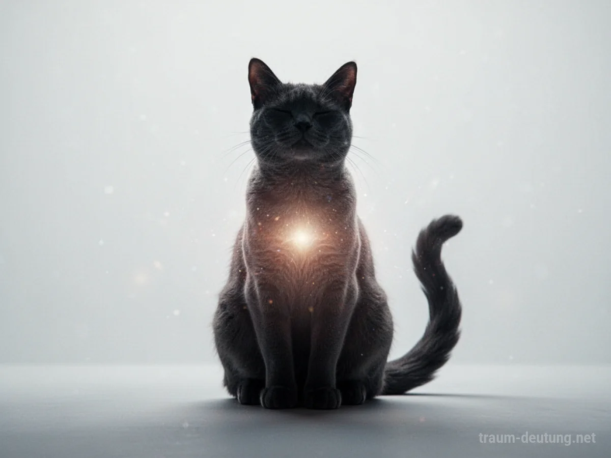 Silhouette einer Katze, die im Traum etwas loslässt