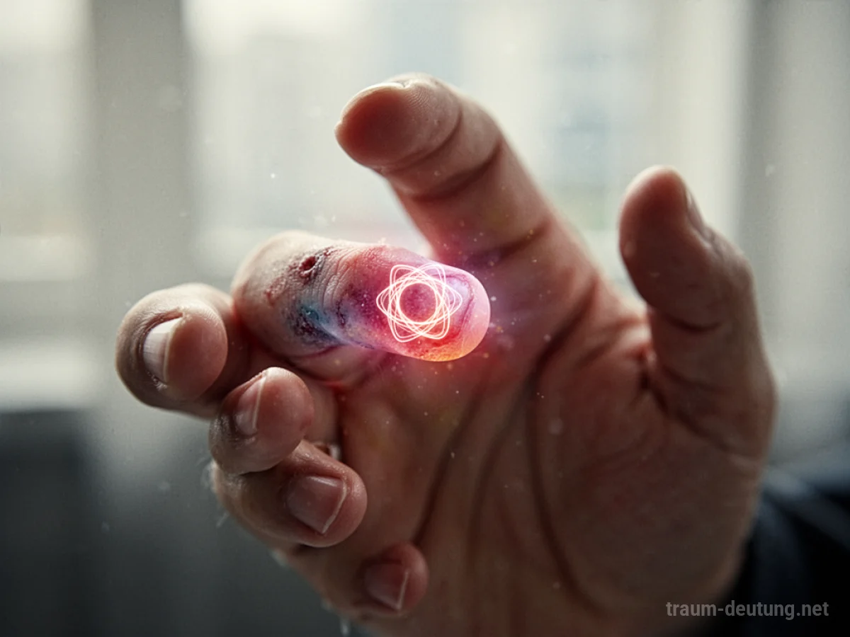 Symbolische Darstellung von Eiter an einem Finger im Traum