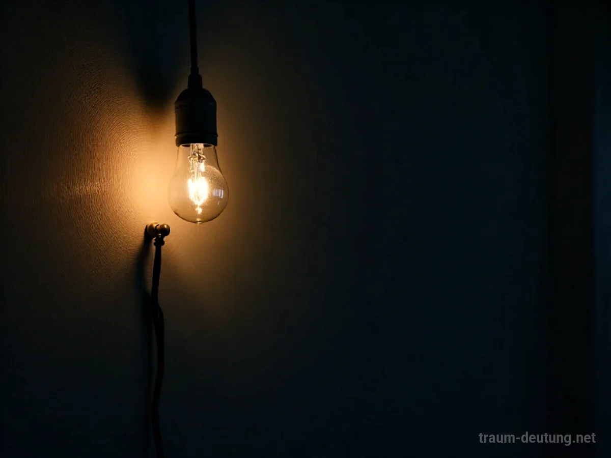 Eine Glühbirne beleuchtet einen Riss in einer Wand.