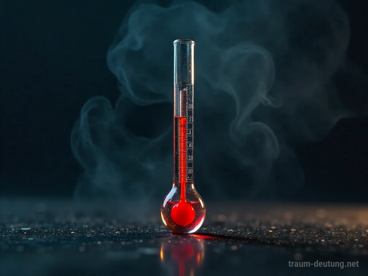 Thermometer mit steigendem Fieberwert im Traum
