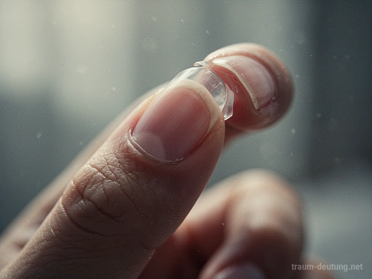 Ein einzelner Fingernagel löst sich von einem Finger