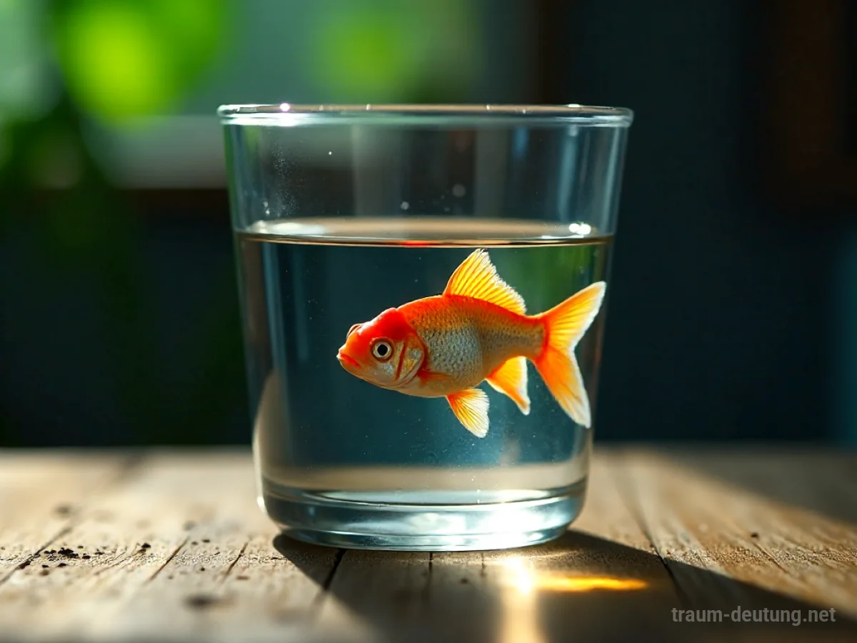 Fisch in einem Glas Eimer unter natürlichem Licht.