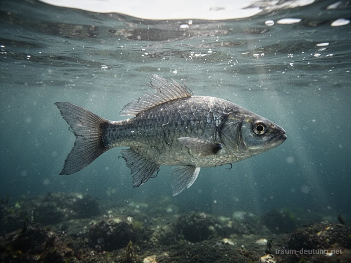 Ein Fisch verwandelt sich im Wasser, Symbol für Veränderung.