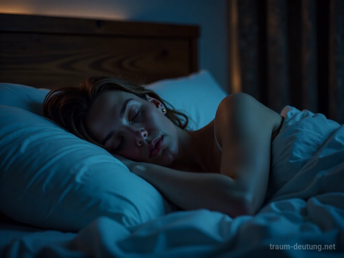 Eine Person schläft friedlich in einem Bett.